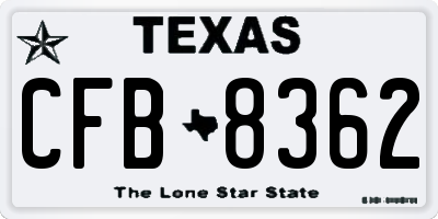TX license plate CFB8362