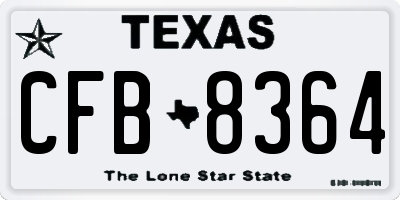 TX license plate CFB8364