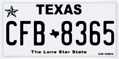 TX license plate CFB8365