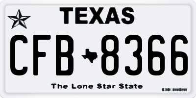 TX license plate CFB8366