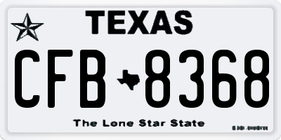 TX license plate CFB8368