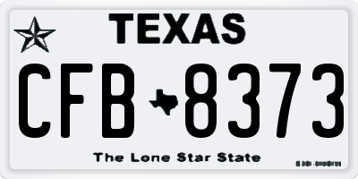 TX license plate CFB8373