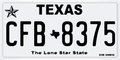 TX license plate CFB8375