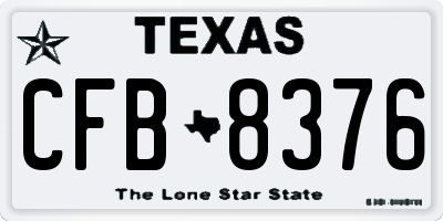 TX license plate CFB8376