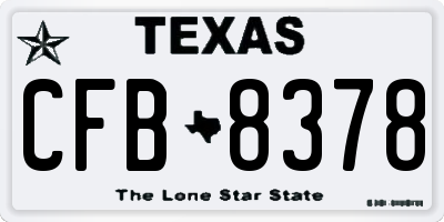 TX license plate CFB8378