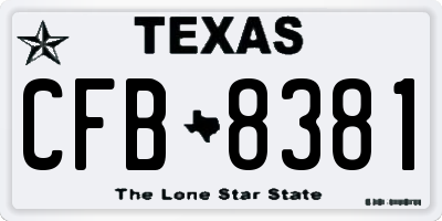 TX license plate CFB8381