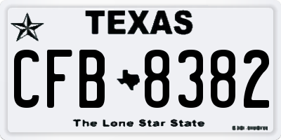TX license plate CFB8382
