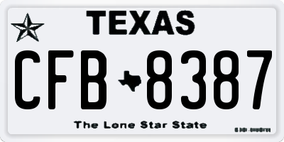 TX license plate CFB8387