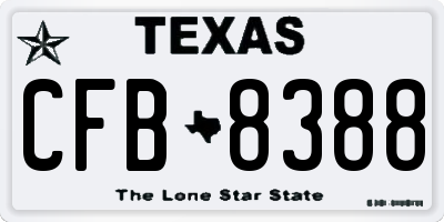 TX license plate CFB8388