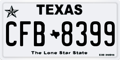 TX license plate CFB8399