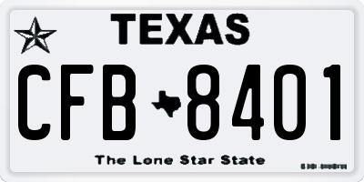 TX license plate CFB8401