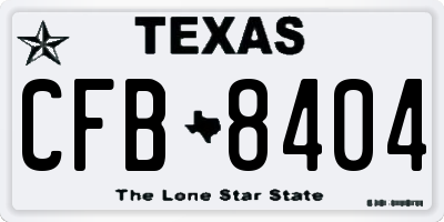 TX license plate CFB8404
