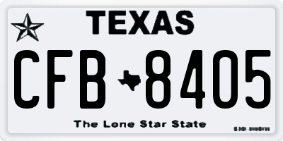 TX license plate CFB8405