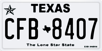 TX license plate CFB8407