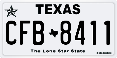 TX license plate CFB8411
