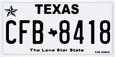 TX license plate CFB8418