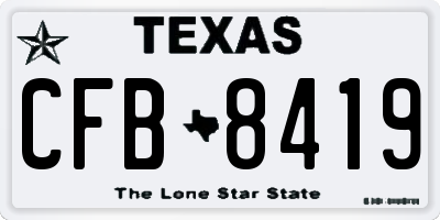 TX license plate CFB8419