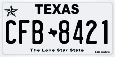 TX license plate CFB8421