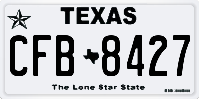 TX license plate CFB8427