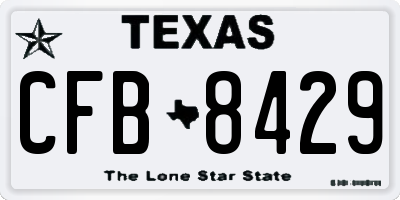 TX license plate CFB8429