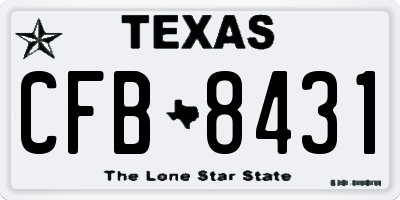 TX license plate CFB8431