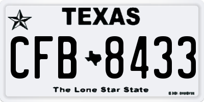 TX license plate CFB8433