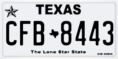 TX license plate CFB8443