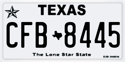 TX license plate CFB8445