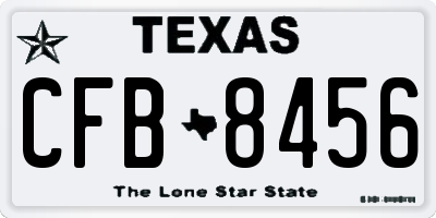 TX license plate CFB8456
