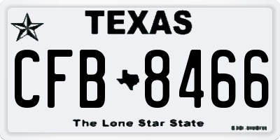 TX license plate CFB8466