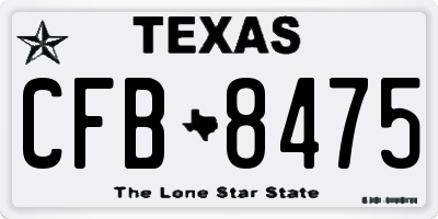 TX license plate CFB8475