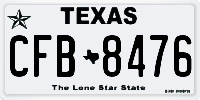 TX license plate CFB8476