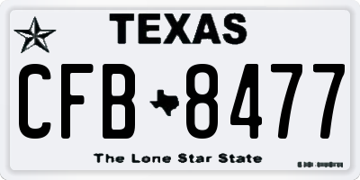 TX license plate CFB8477