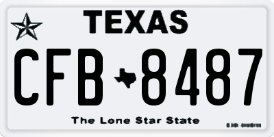 TX license plate CFB8487