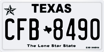 TX license plate CFB8490