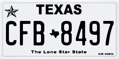 TX license plate CFB8497