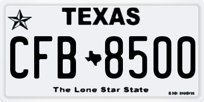 TX license plate CFB8500