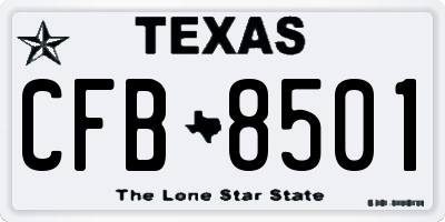 TX license plate CFB8501
