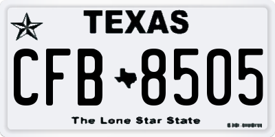 TX license plate CFB8505