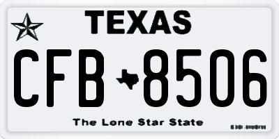 TX license plate CFB8506
