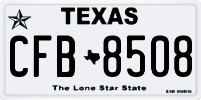 TX license plate CFB8508