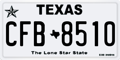 TX license plate CFB8510