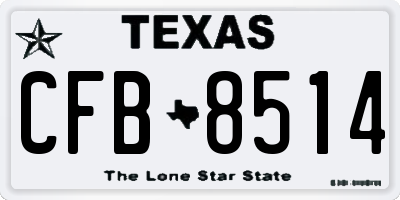 TX license plate CFB8514