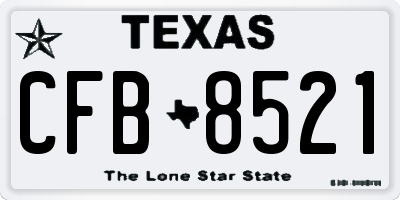 TX license plate CFB8521