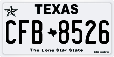 TX license plate CFB8526