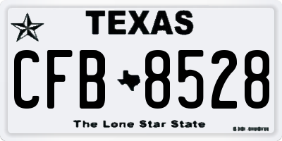 TX license plate CFB8528