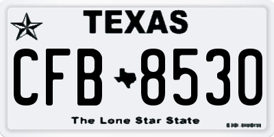 TX license plate CFB8530