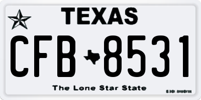 TX license plate CFB8531