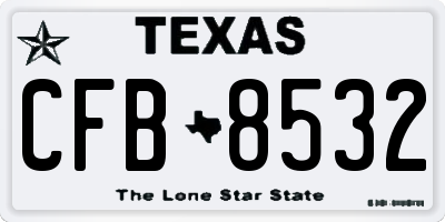 TX license plate CFB8532