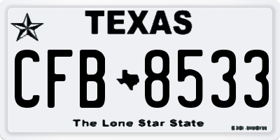 TX license plate CFB8533